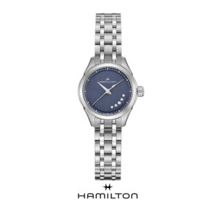 Orologio Hamilton, collezione Jazzmaster Lady Quartz Blue Diamond, movimento al quarzo, solotempo, orologio donna. Hamilton H32111140