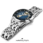 Orologio Jazzmaster Open Heart Auto Blue - Hamilton. orologi da polso Hamilton rivenditore Bellipario Gioielleria. Hamilton Watch H32675140 JAZZMASTER OPEN HEART AUTO Carica automatica | 40mm | H32675140