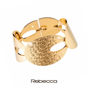 Bracciale in bronzo dorato Femme con ovali piccoli diamantati - Rebecca. Bracciale da donna collezione Rebecca BFEBBO16