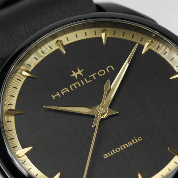 Orologio Jazzmaster Auto Black and Gold - Hamilton, movimento meccanico, solotempo, orologio da uomo. Bellipario Gioielleria H32255730