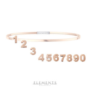 Elementi per bracciale tennis Elements, collezione numeri personalizzabile in oro rosa 18 Kt. Elements Donnaoro Numeri DCHF3332
