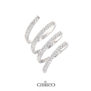 Anello DIAMONDS SPIRAL in Oro Bianco 18 Kt. con Diamanti - Chirico. Bellipario Gioielleria Outlet. Occasioni Gioielli con diamanti.