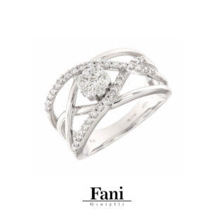 Anello LONDON in Oro Bianco con Diamanti - Ny by Fani Gioielli. Anelli donna in oro, diamanti. Anelli con diamanti GAK1677
